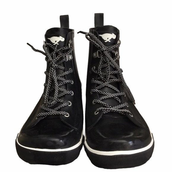 Rocket Dog Shoes Rocket Dog Rainy Womens Black Rubber Rain Laceup